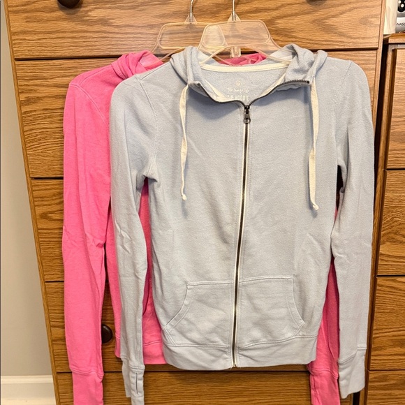 So Blue and Pink Zip-Up Hoodies XS - Picture 2 of 6